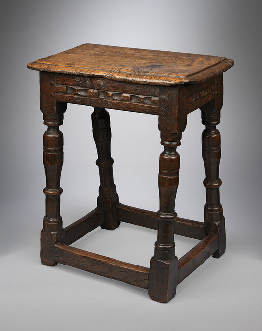 Charles II Single Plank Top Joint Stool