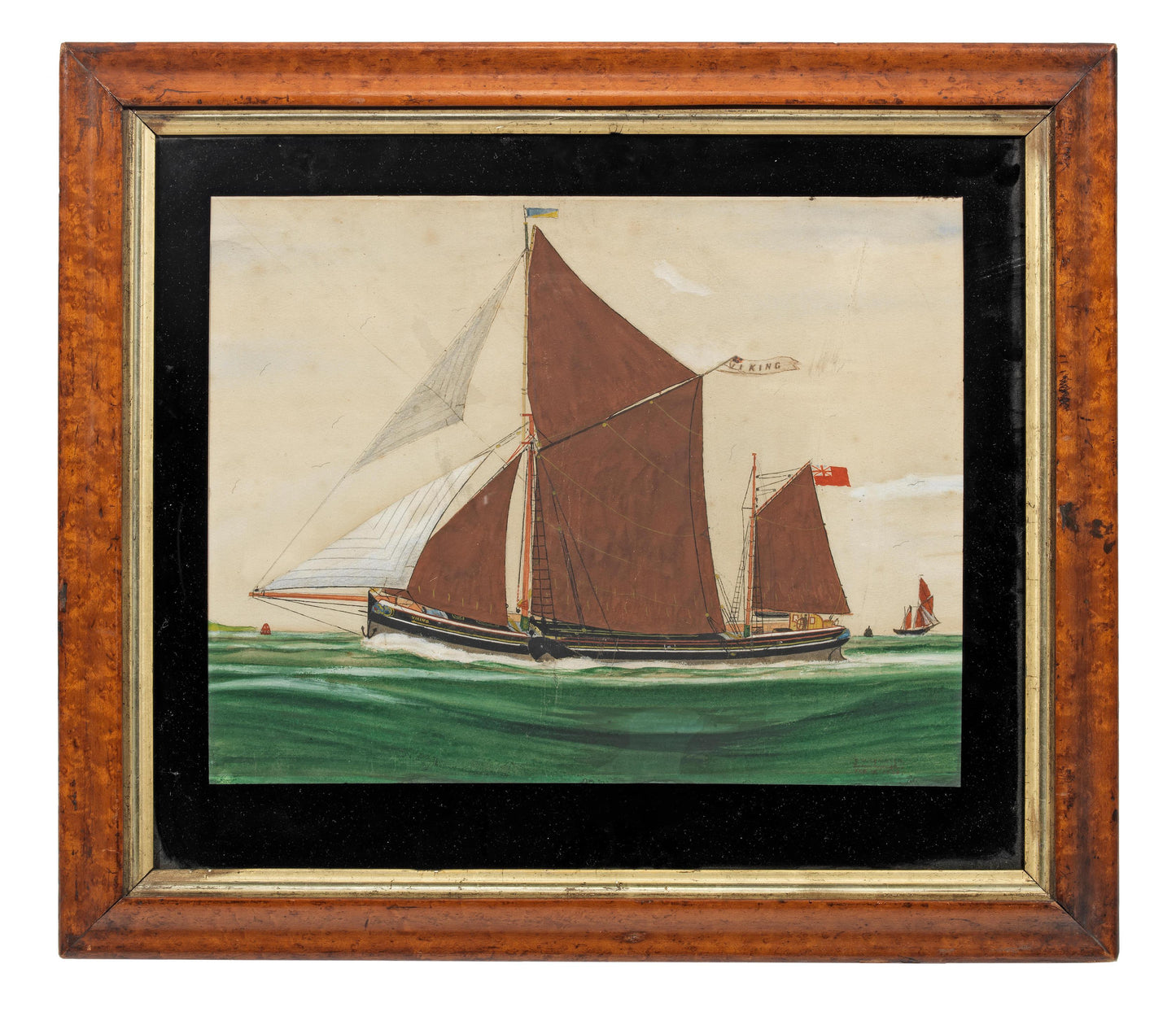 A Naive Pierhead Painting of Fishing Boat "Viking"