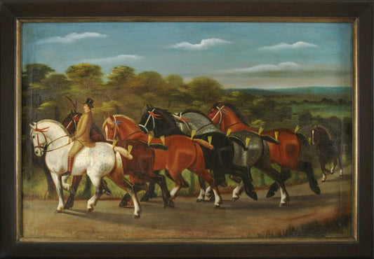 An Impressive And Appealing Naïve School Equestrian Portrait