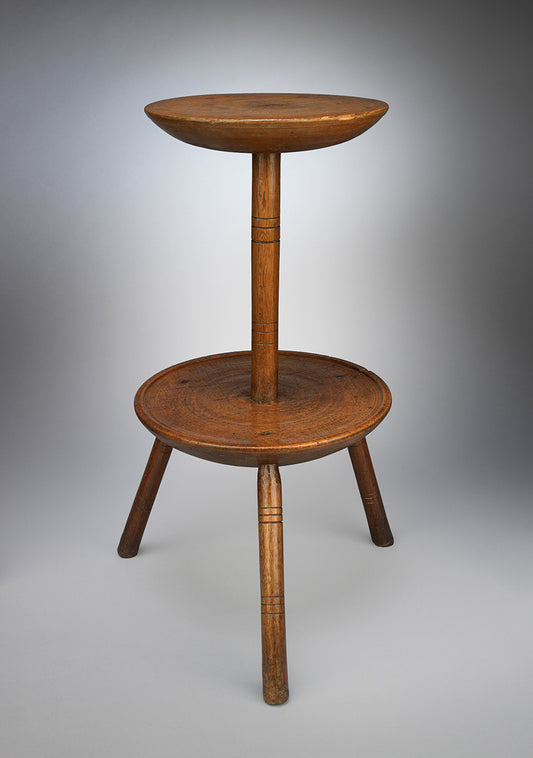 Rare Vernacular Two Tier  Stool Based Candlestandv