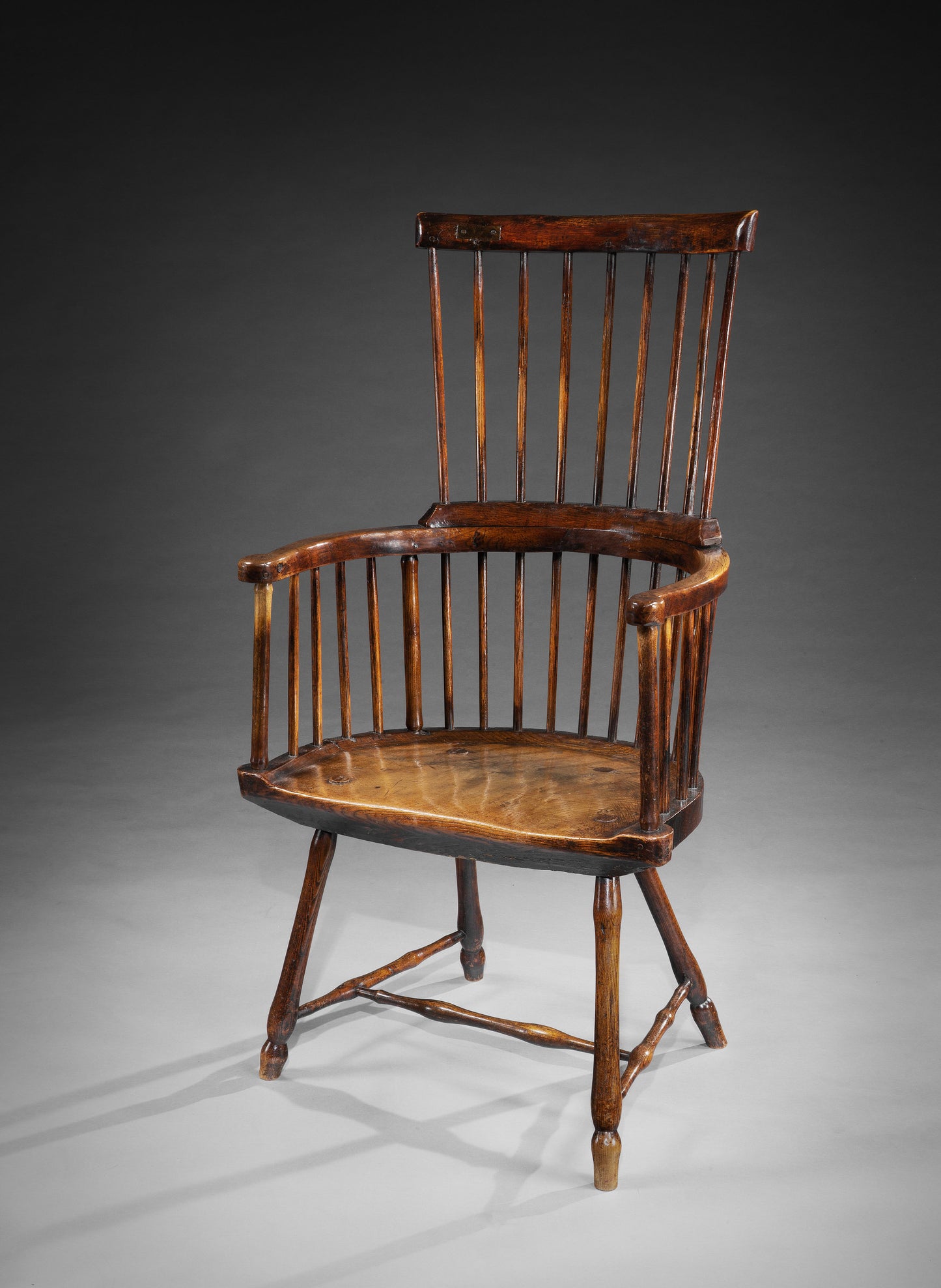 Impressive Georgian Primitive Comb Back Windsor Armchair