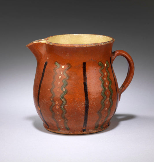 Bellied Slipware Pitcher with Loop Handle