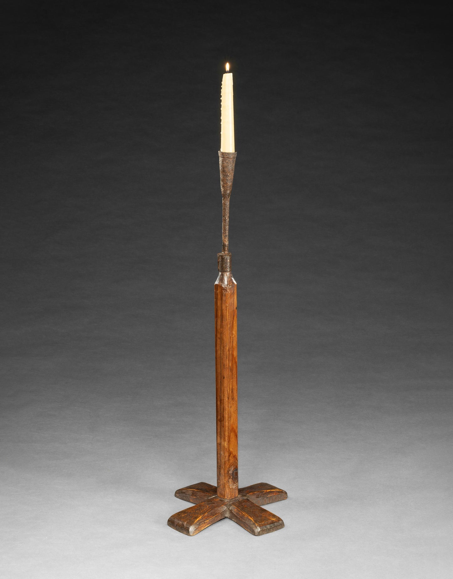 Unusual Primitive Vernacular Floor Standing Candlestick