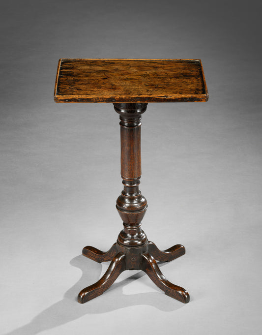 Unusual Single Plank Rectangular Tray Top Candlestand