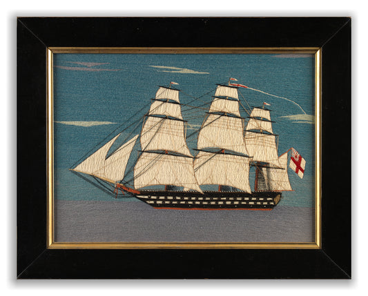 A Delightful Small Sailor-Work Naval Ship Portrait