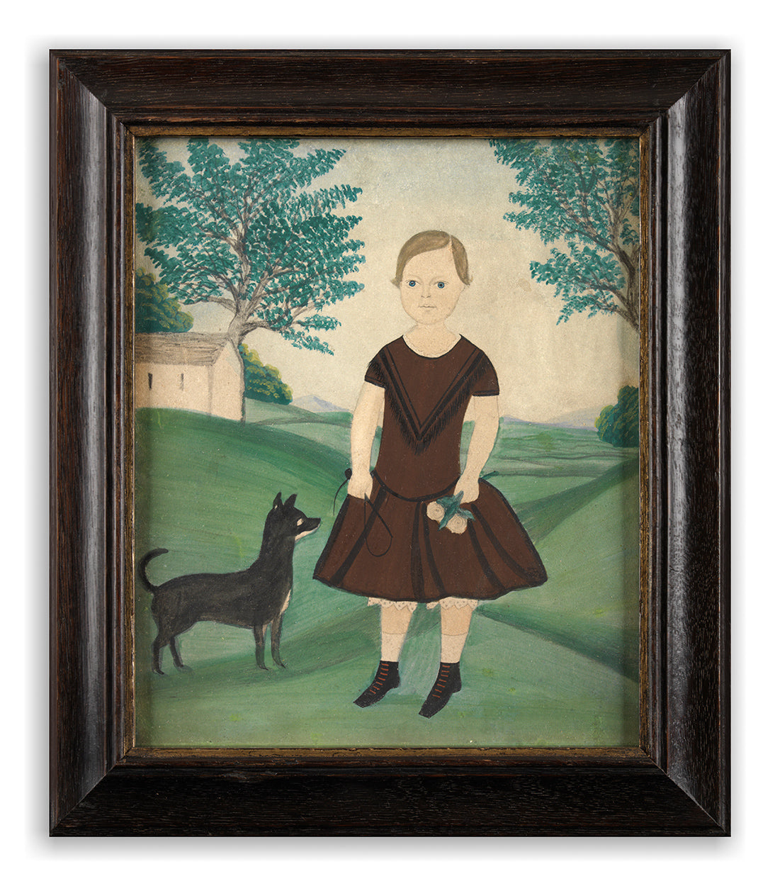 Distinctive Naïve School Portrait of a Standing Girl