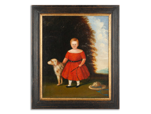 English Naive School Child Portrait