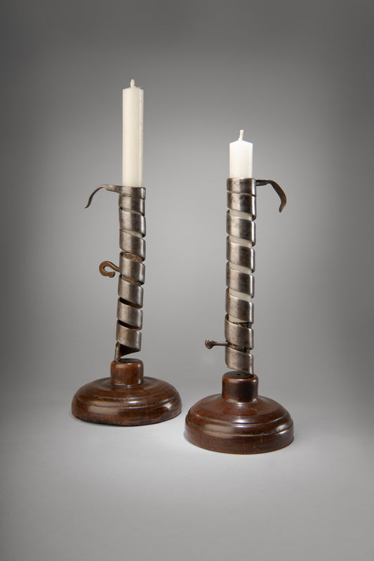 Two Graphic Provincial Spiral Candlesticks