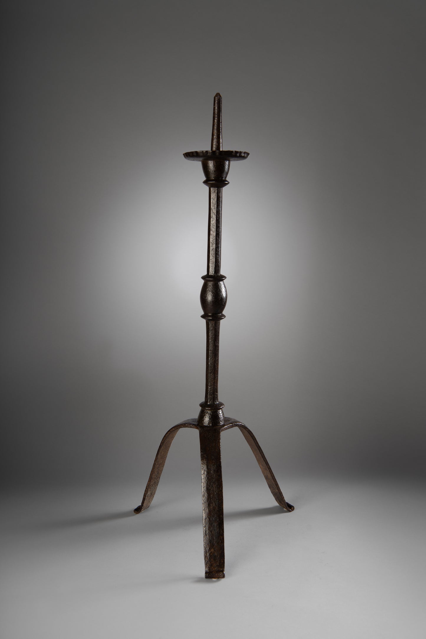 Imposing Early Tripod Floorstanding Candlestick