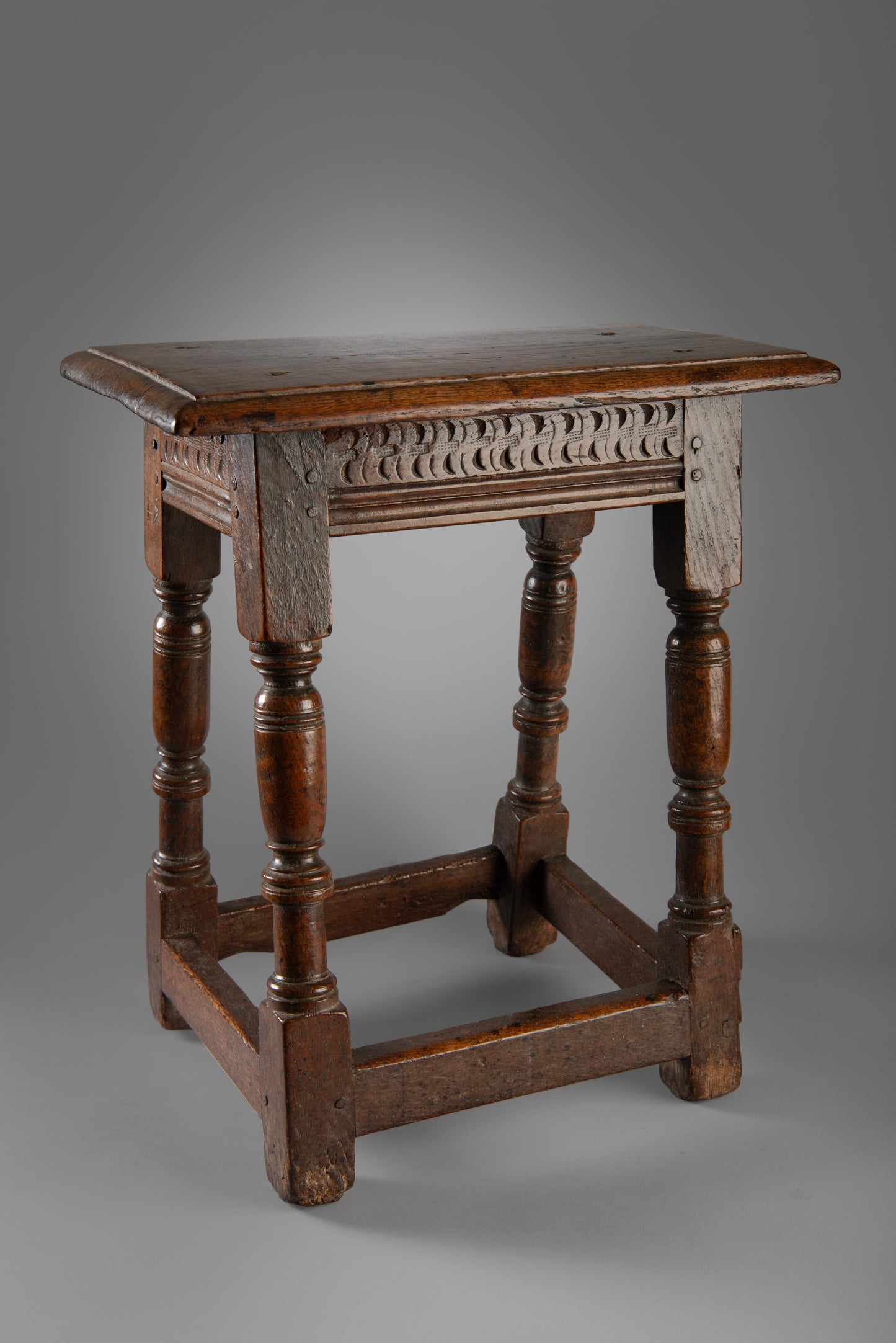 Handsome Charles II Period Joint Stool