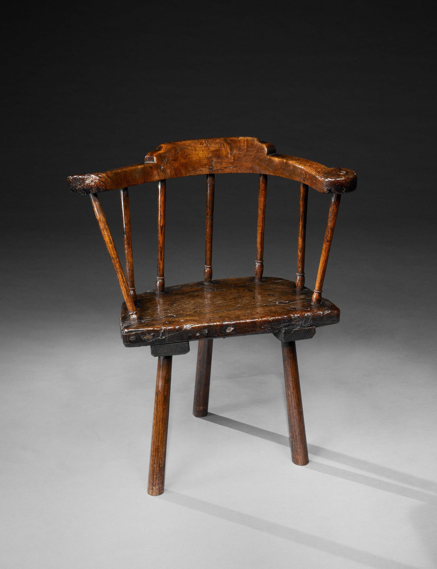 Rare Primitive Windsor Armchair