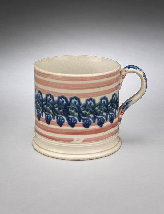 Loop Handled Spongeware Mug with Stepped Foot