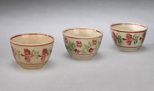 Three Spongeware Sugar Bowls