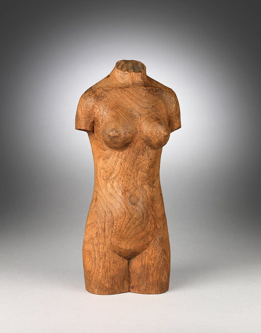 Primitive Folk Art Sculpture of a Female Torso