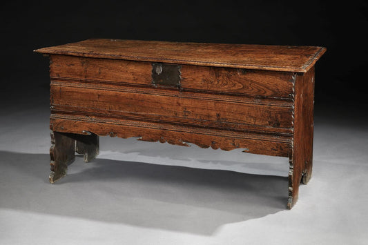 A Significant Charles I Channel Moulded Six Plank Chest