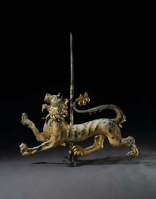 Magnificent Early Swell-Bodied Lion Weathervane