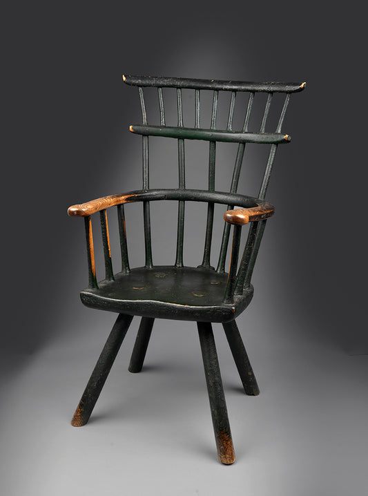 Exceptional Double Comb Back Primitive Windsor Armchair