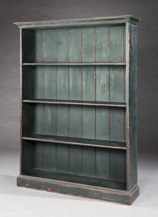 Generous Vernacular Painted Three Shelf Open Bookcase