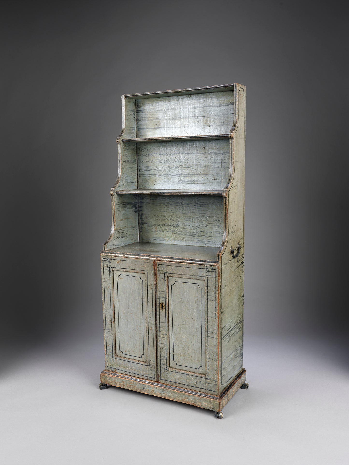 Unusual Diminutive Paint Decorated Dwarf Bookcase