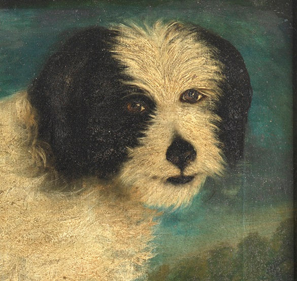 A Documentary Pair of English Naïve School Dog Portraits