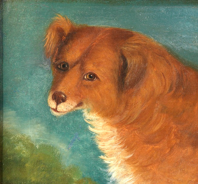 A Documentary Pair of English Naïve School Dog Portraits