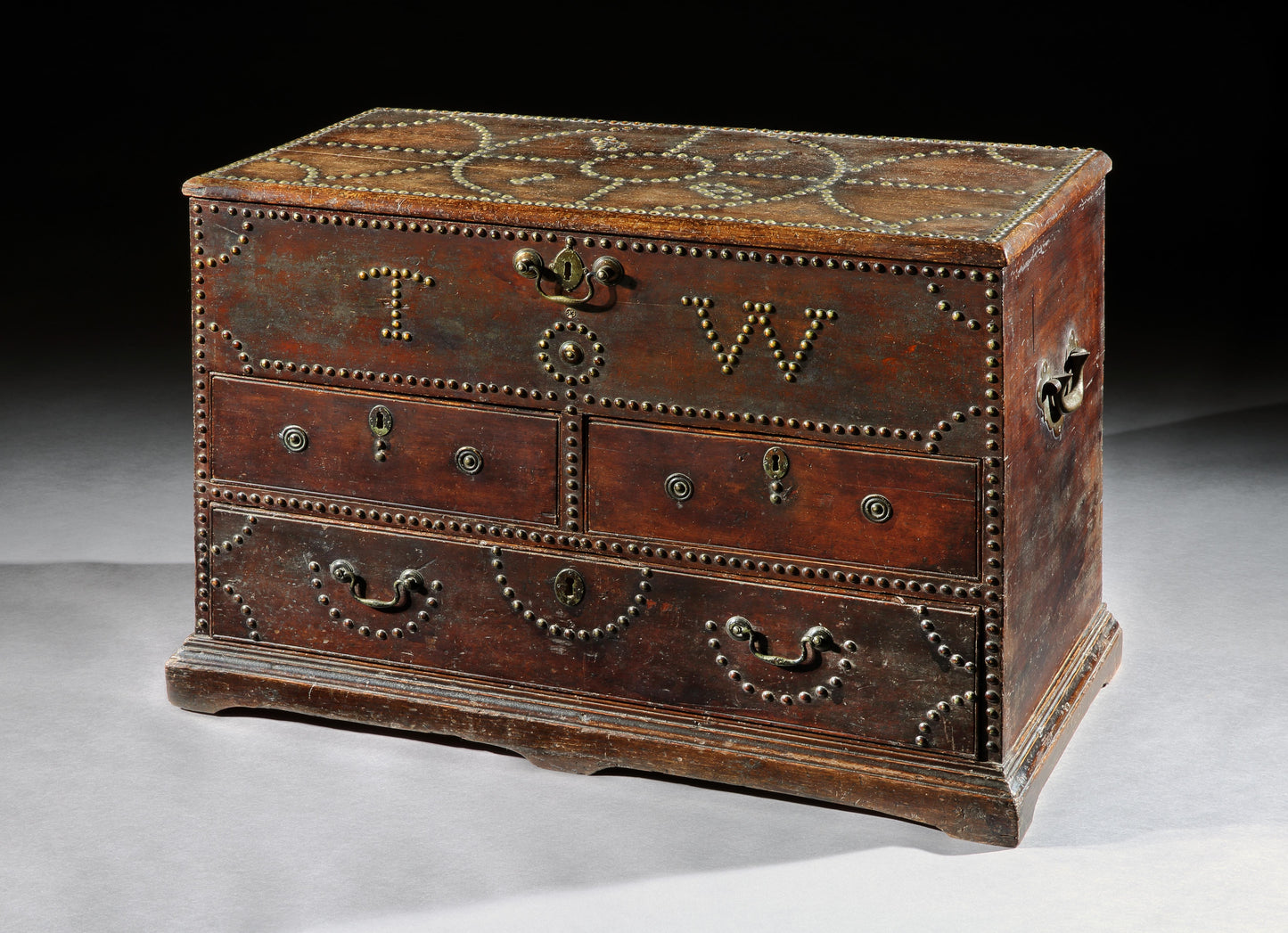 Fine Georgian Folk Art Marriage Chest