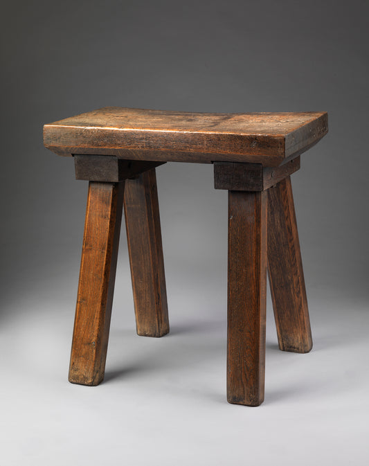 Sculptural Rectangular Single Plank Top Tavern Table