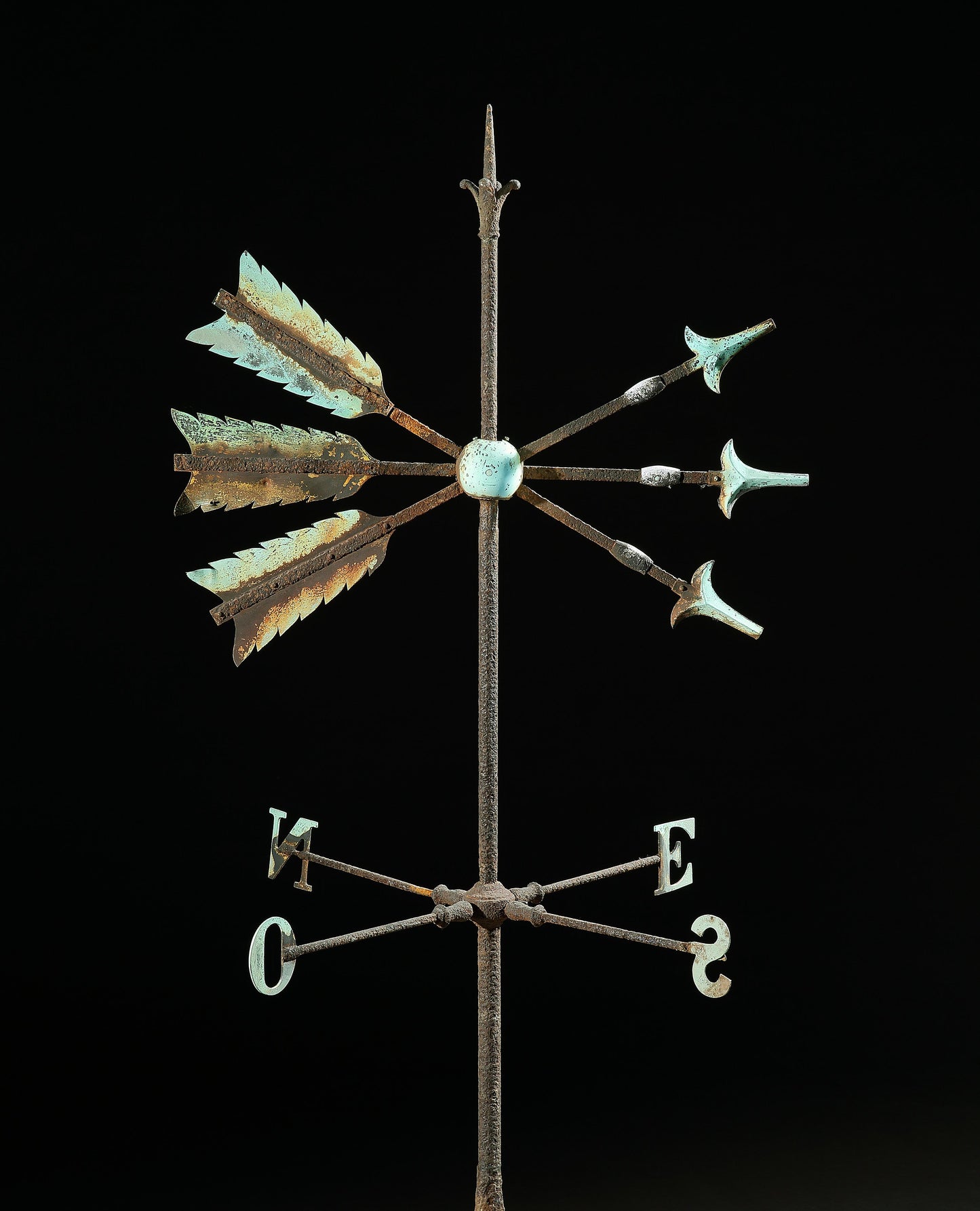 Spectacular Graphic Weathervane with Three Crossed Arrows