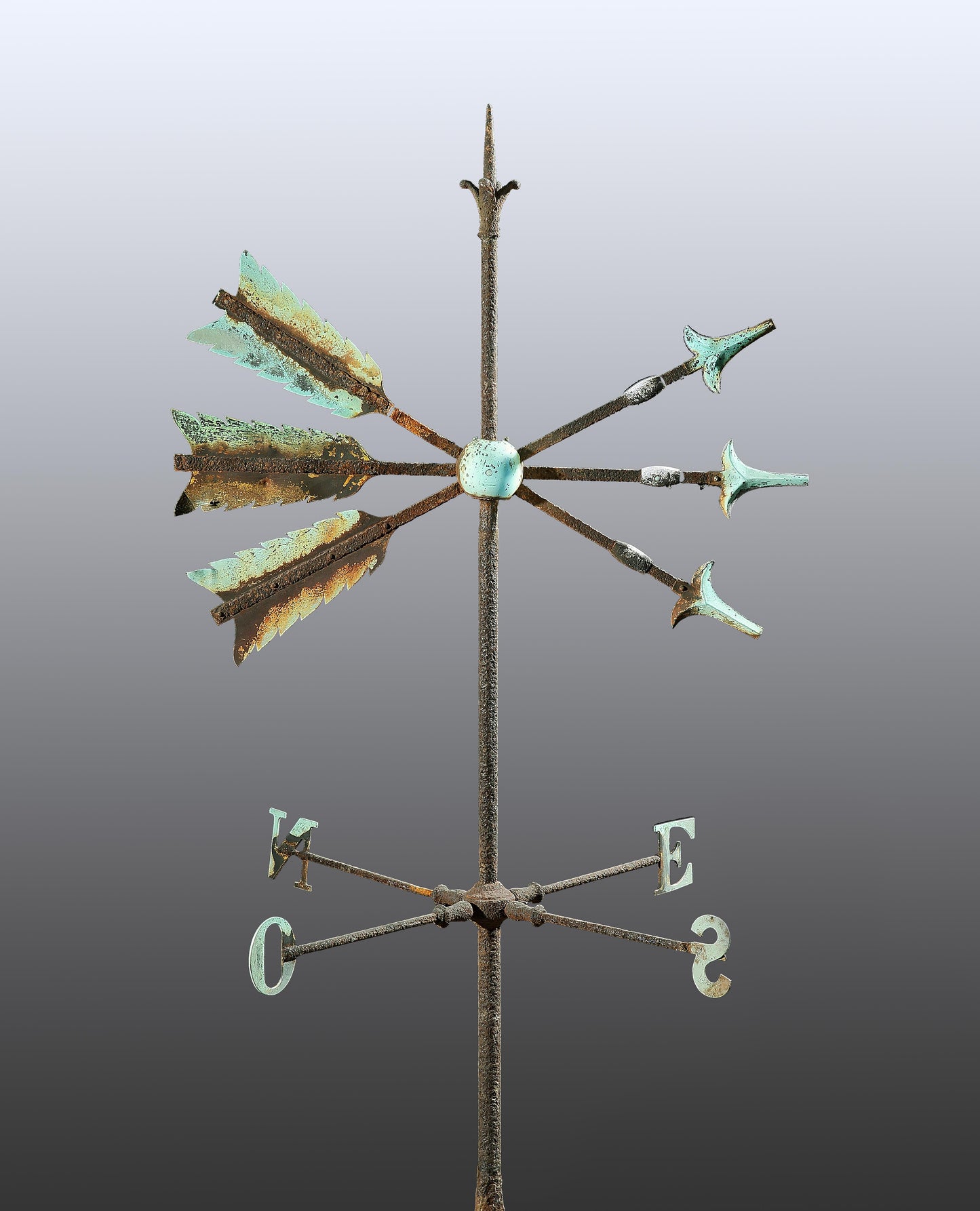 Spectacular Graphic Weathervane with Three Crossed Arrows