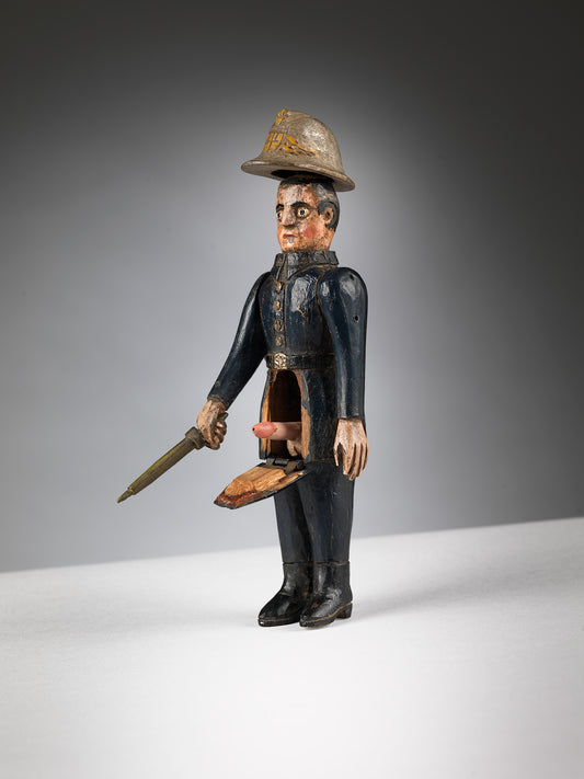 Unusual Erotic Folk Art Figure of a Fireman