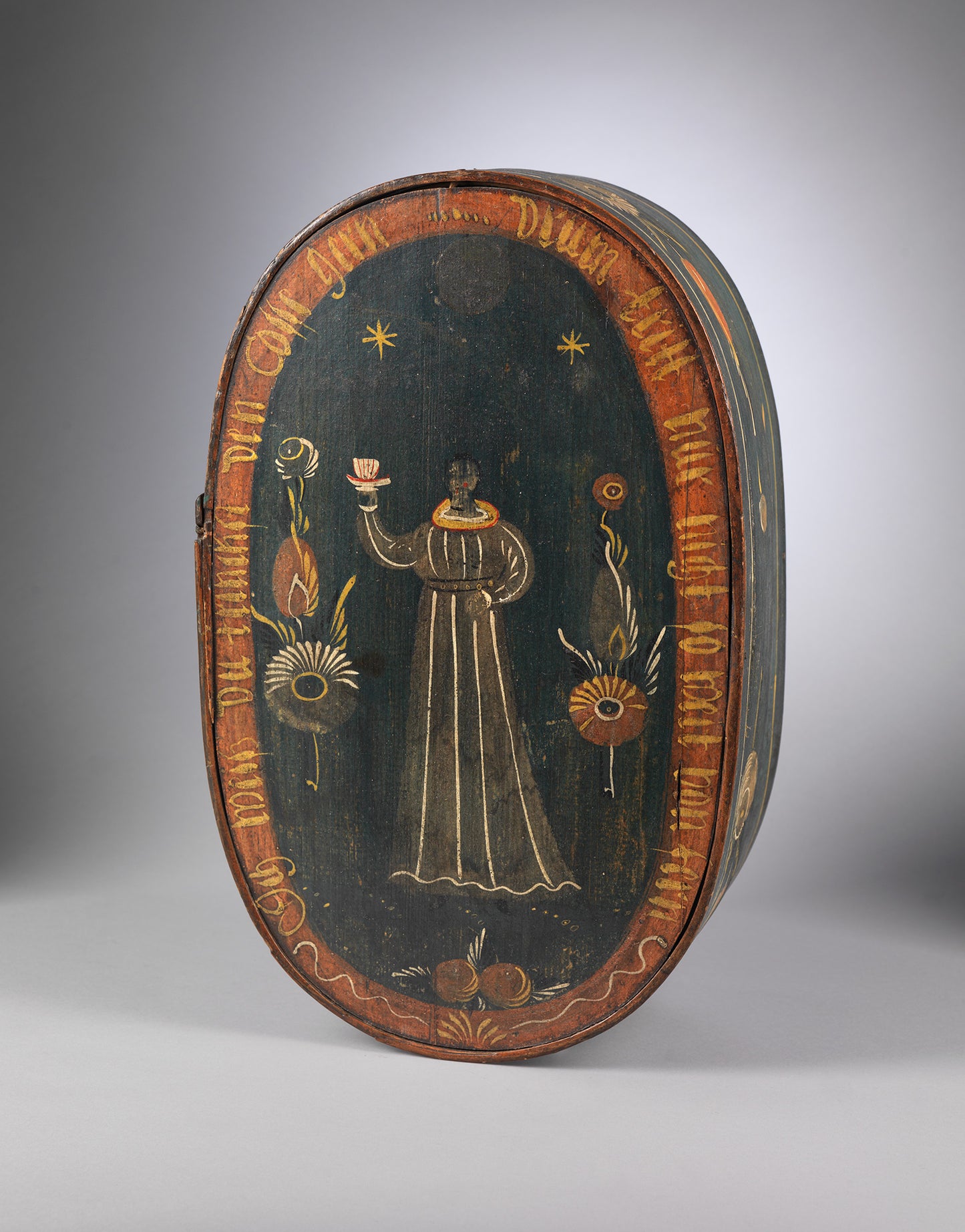 Remarkable Collection of Six Oval Bride's Boxes or "Brautschachteln"