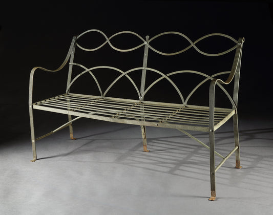 Fine Regency Gothic "Ribbon Back" Bench