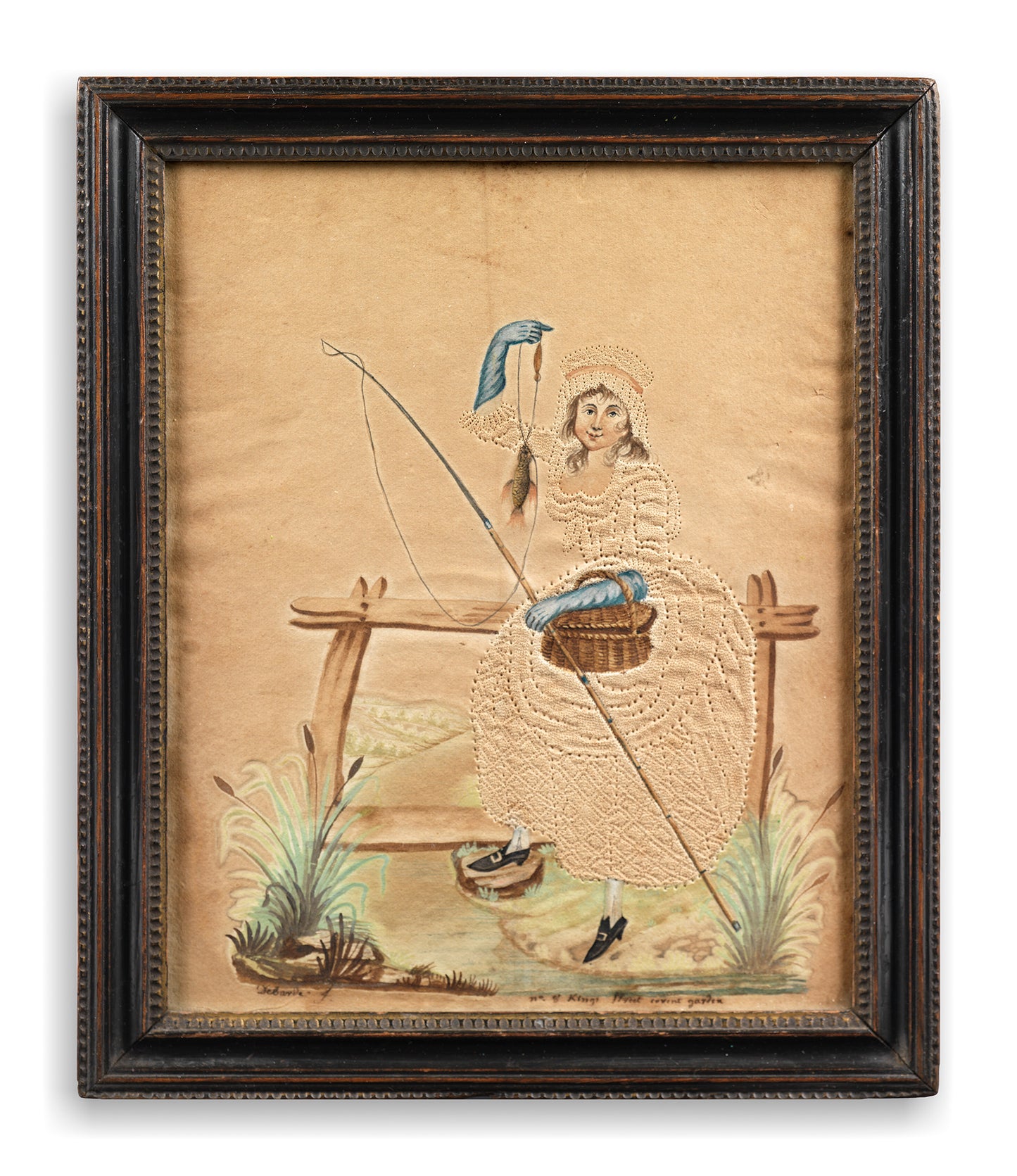 Remarkable Pair of Georgian Folk Art "Pin-Prick" Angling Pictures