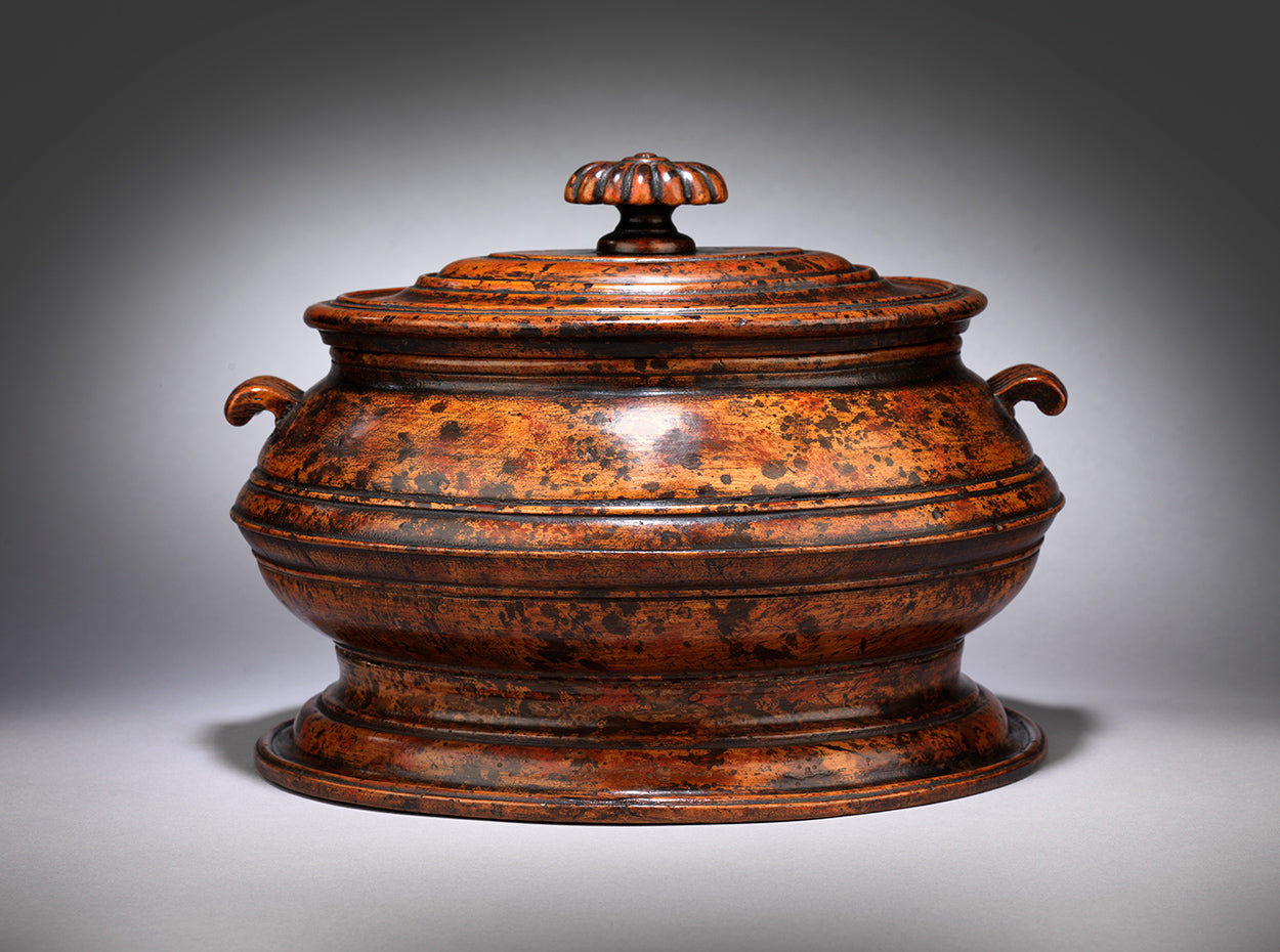 Exceptional Oval Lidded Twin Handled Treenware "Tureen"