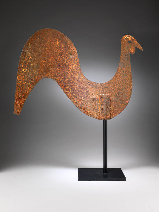 Primitive Stylised Silhouette Cockerel Weathervane