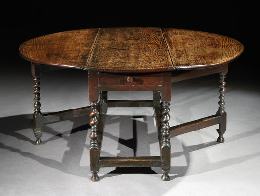 William and Mary Period Oval Drop Leaf Table