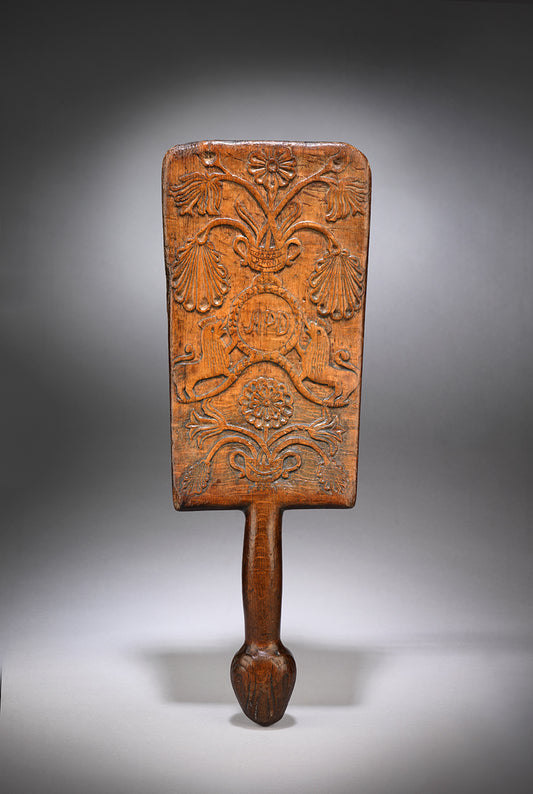 Traditional Love Token Washing Bat with Carved Floral Motif