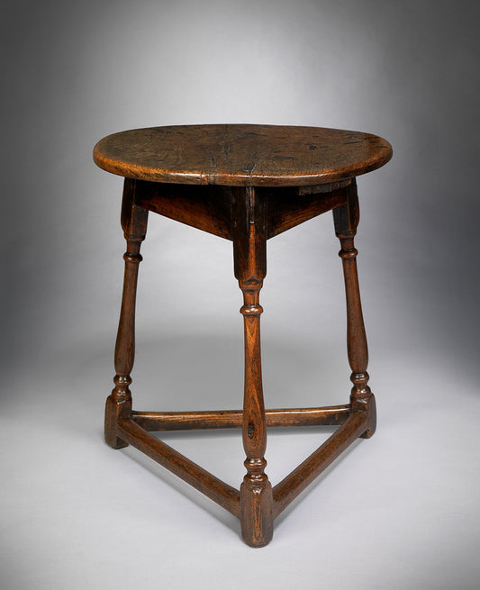 Rare Queen Anne Turned Leg Cricket Table