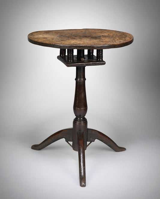 A Fine Queen Anne Period Birdcage Tripod Table