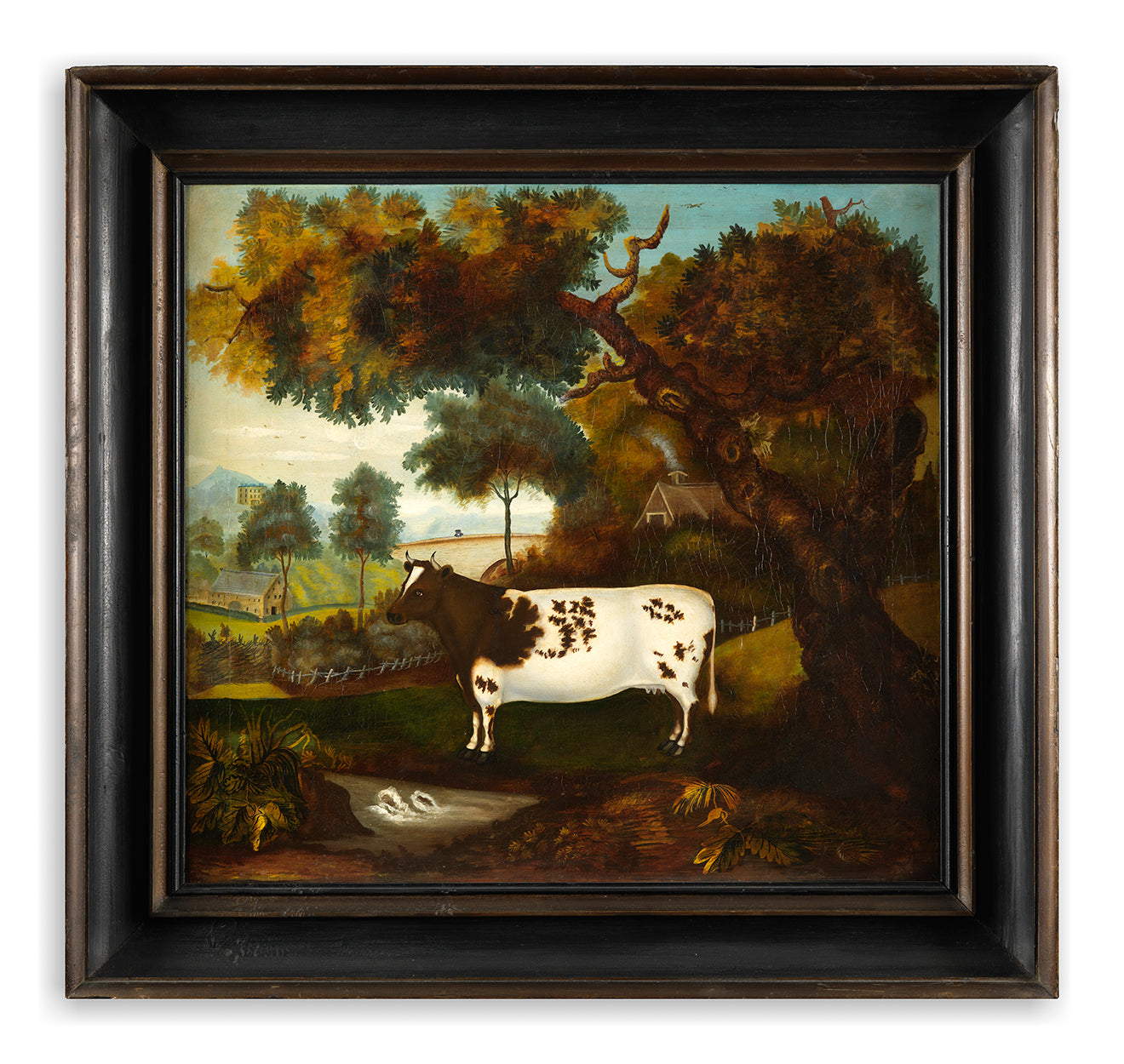 Exceptional Primitive Livestock Painting