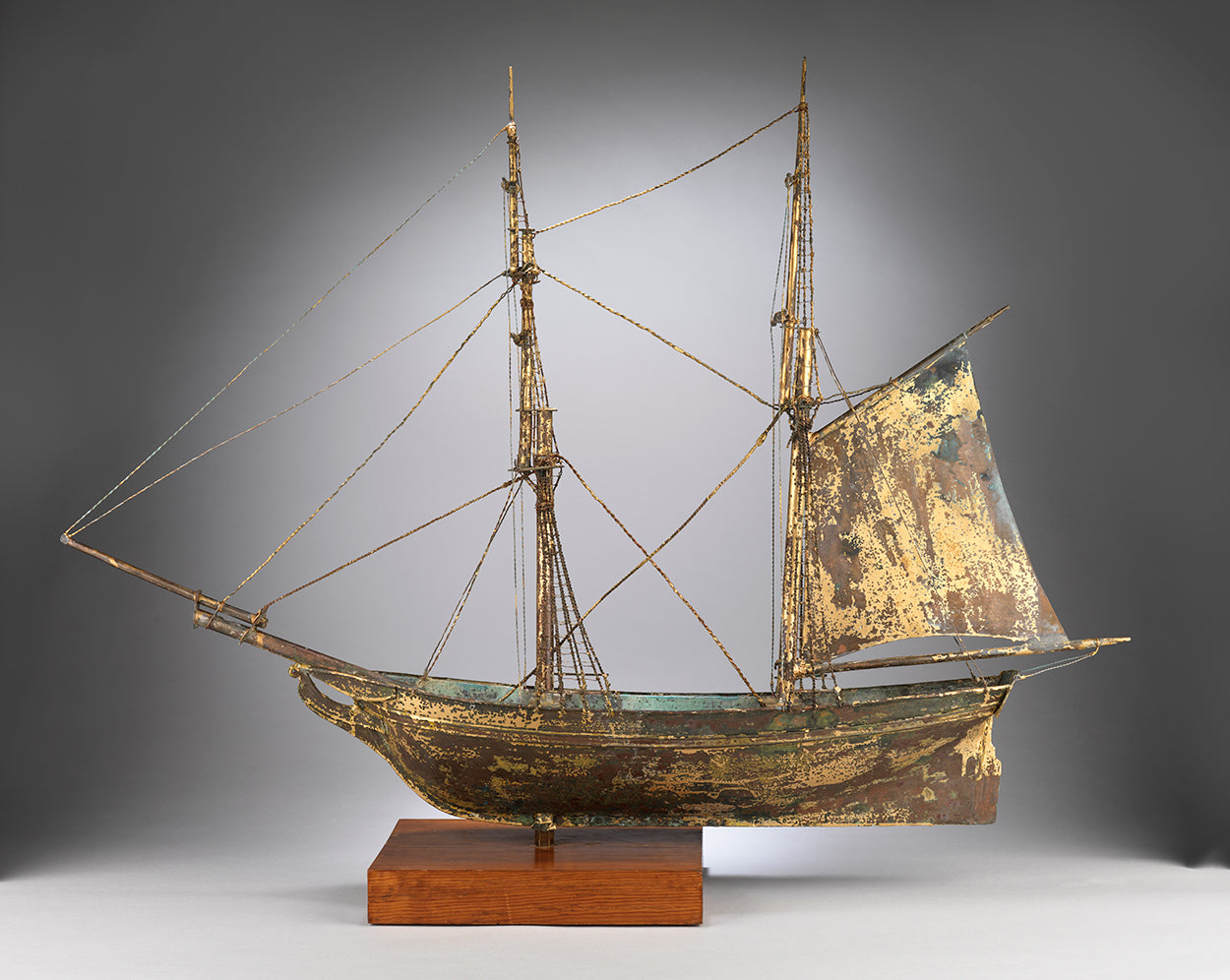 Exceptional Full Bodied Ship Weathervane