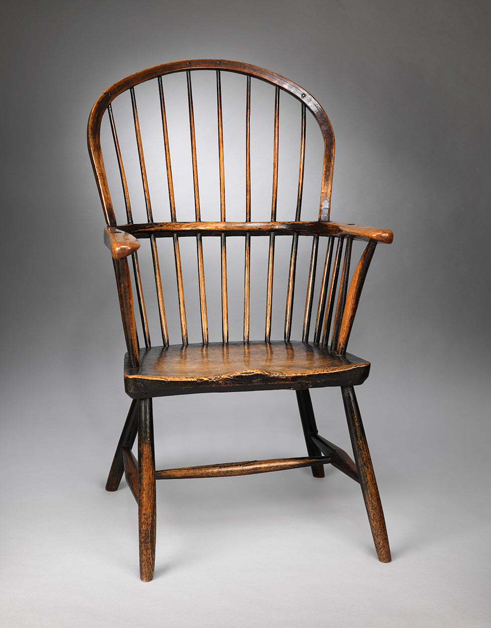 Handsome Primitive Georgian Bow Back Armchair