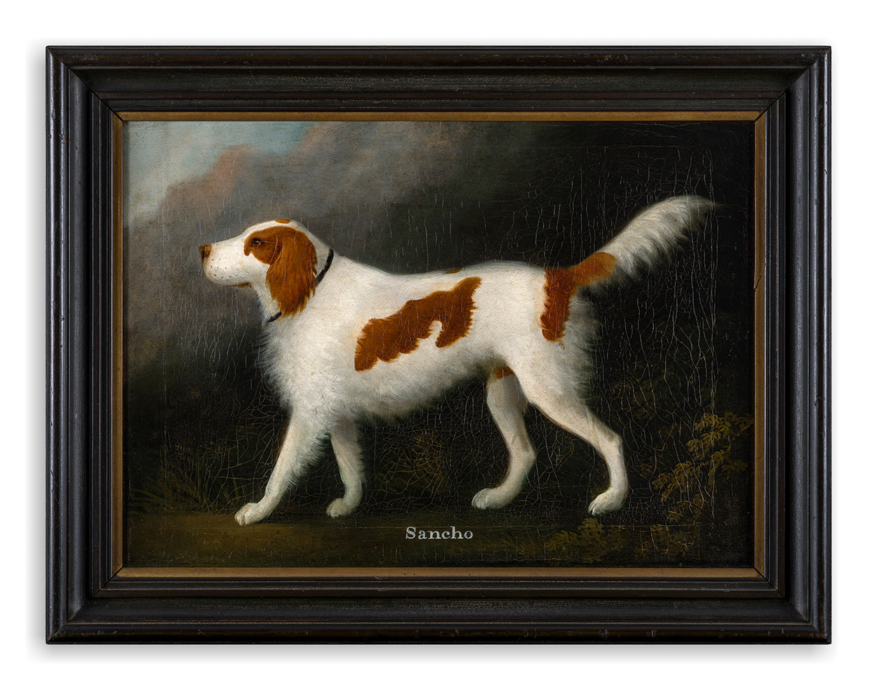 "Sancho" Magnificent English Naive School Dog Portrait