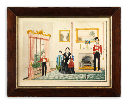 An Unusual Naïve Irish Folk Art Family Portrait