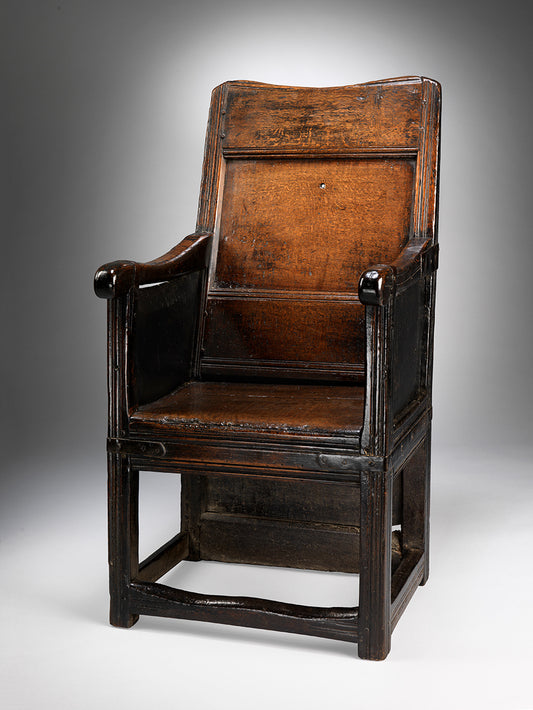 Fine Early Vernacular Enclosed Panel Back Armchair