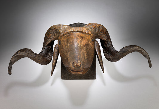 Remarkable Folk Art Ram's Head Trade Sign