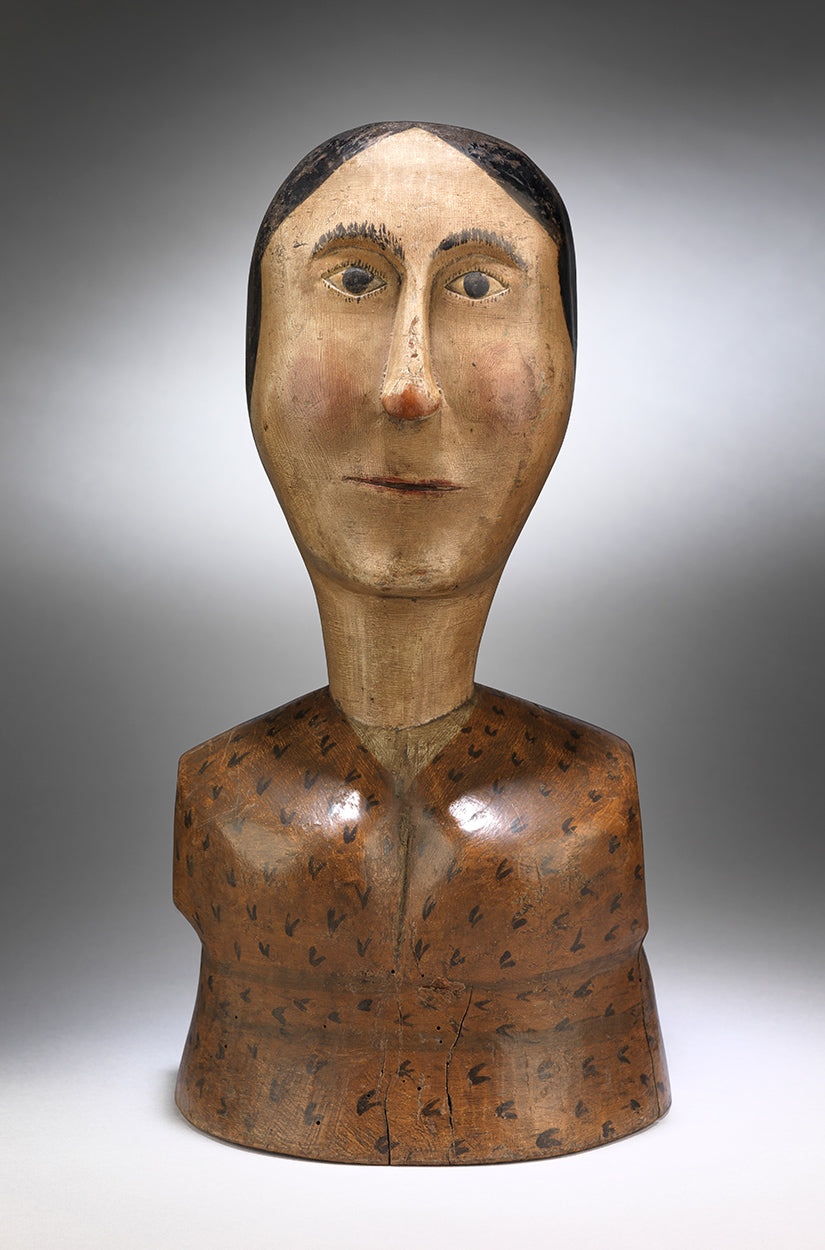 Exceptional Full-Bodied Folk Art Portrait Bust