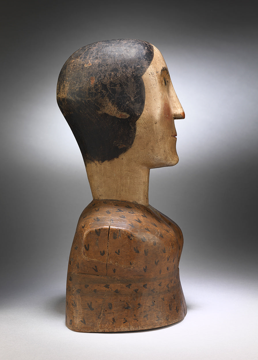 Exceptional Full-Bodied Folk Art Portrait Bust