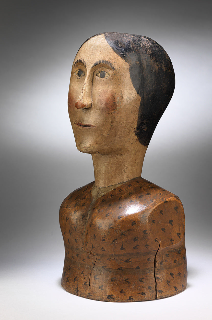 Exceptional Full-Bodied Folk Art Portrait Bust