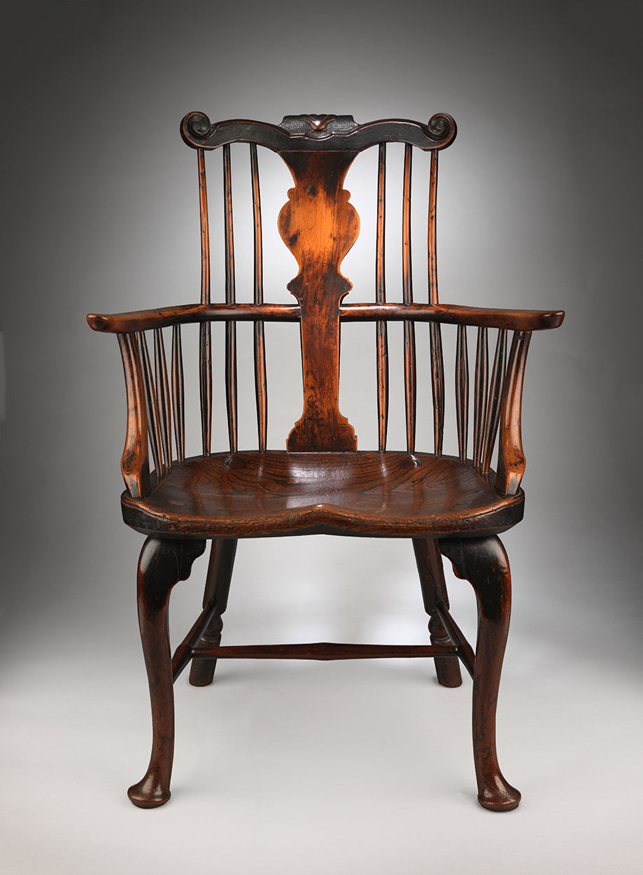 An Exceptional Georgian Cabriole Leg Comb Back Windsor Armchair